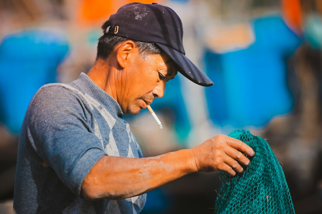 Chilean fisherman portrait at Valparaíso port